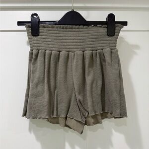 Altar'd State Intimates High Waist Ribbed Shorts - Olive